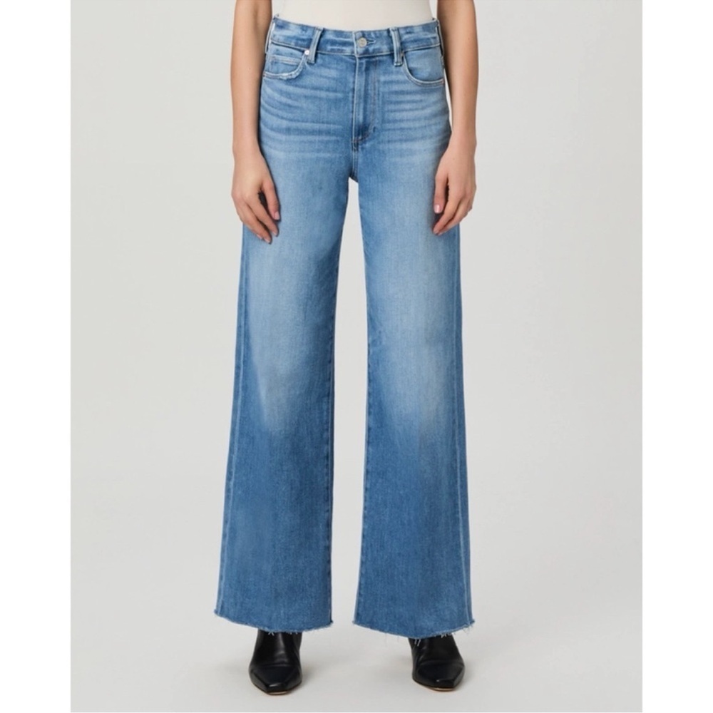 NWT Paige Anessa Wide-Leg Jeans in Mesmerize Light Wash Blue 29